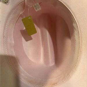 Soft Pink Felt Hat - Interior View